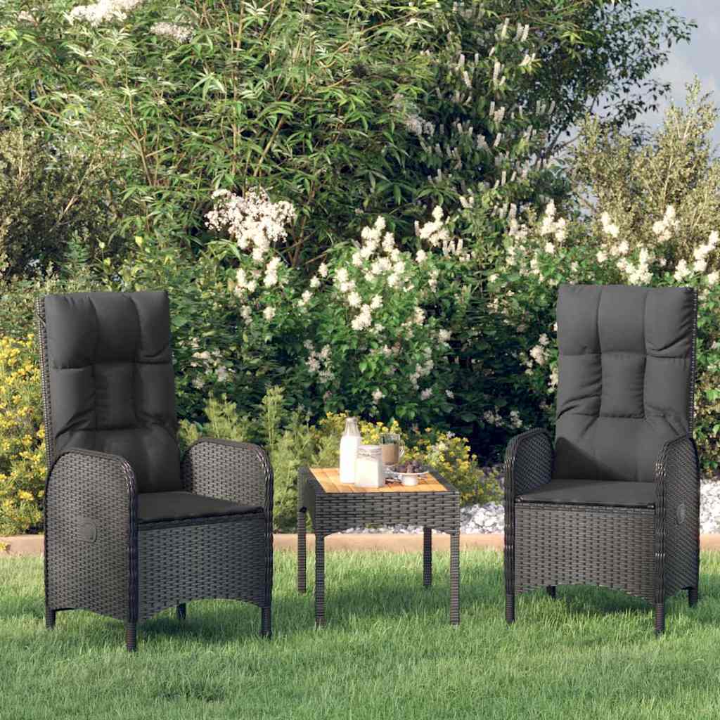 Vidaxl tuinstoelen 2 st poly rattan zwart