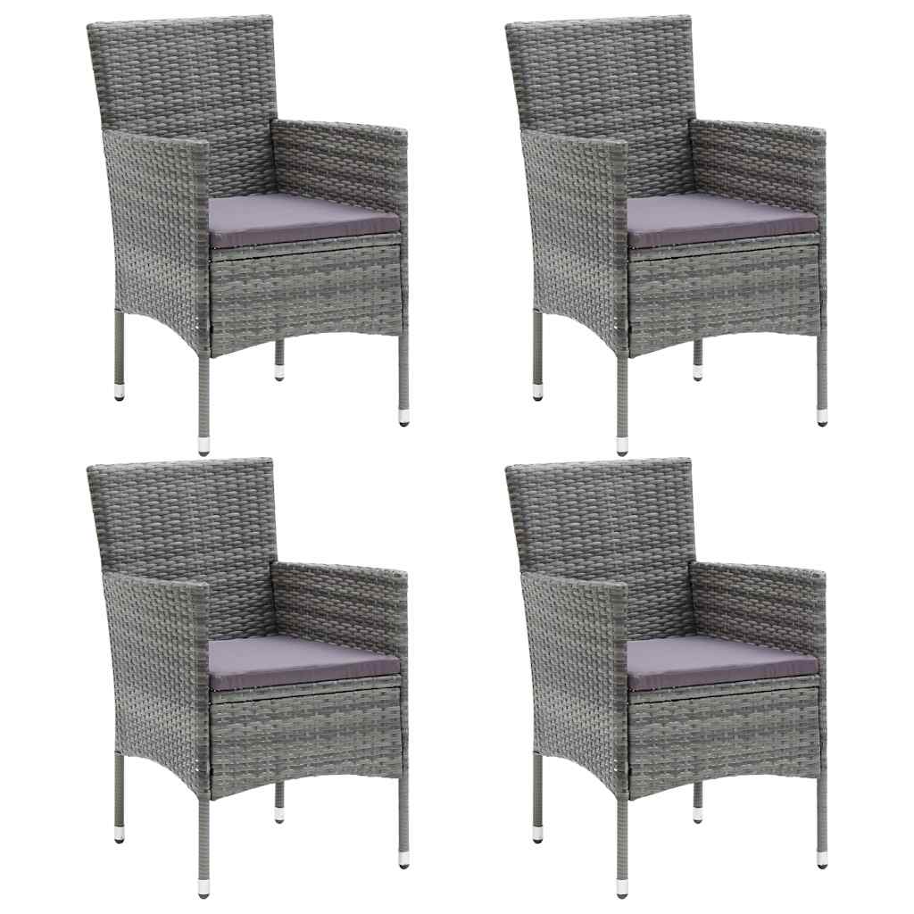 Vidaxl tuinstoelen 4 st poly rattan grijs