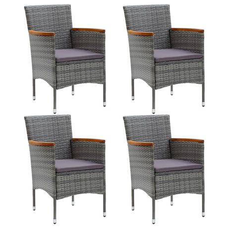 Vidaxl tuinstoelen 4 st poly rattan grijs