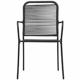 Vidaxl tuinstoelen 4 st katoenen touw en staal zwart