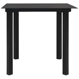 Vidaxl tuintafel 80x80x74 cm staal en glas zwart
