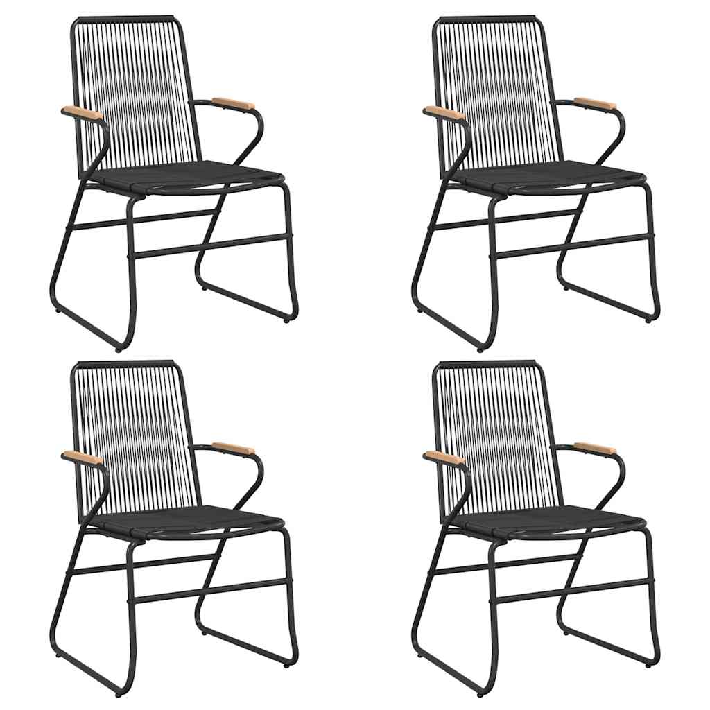 Vidaxl tuinstoelen 4 st 58x59x85,5 cm pvc-rattan zwart