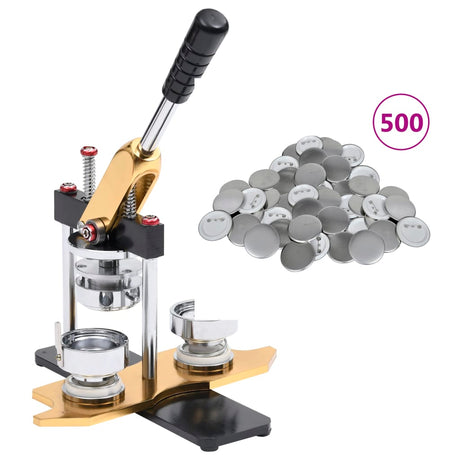 VidaXL Buttonmaschine Rotationsstanze mit 500 Stück Buttonteilen 58 mm