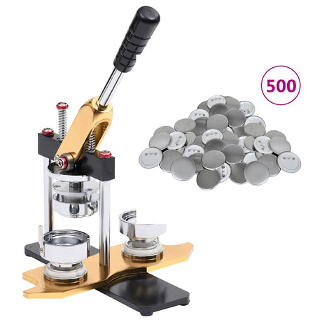 VidaXL Buttonmaschine Rotationsstanze mit 500 Stück Buttonteilen 44 mm