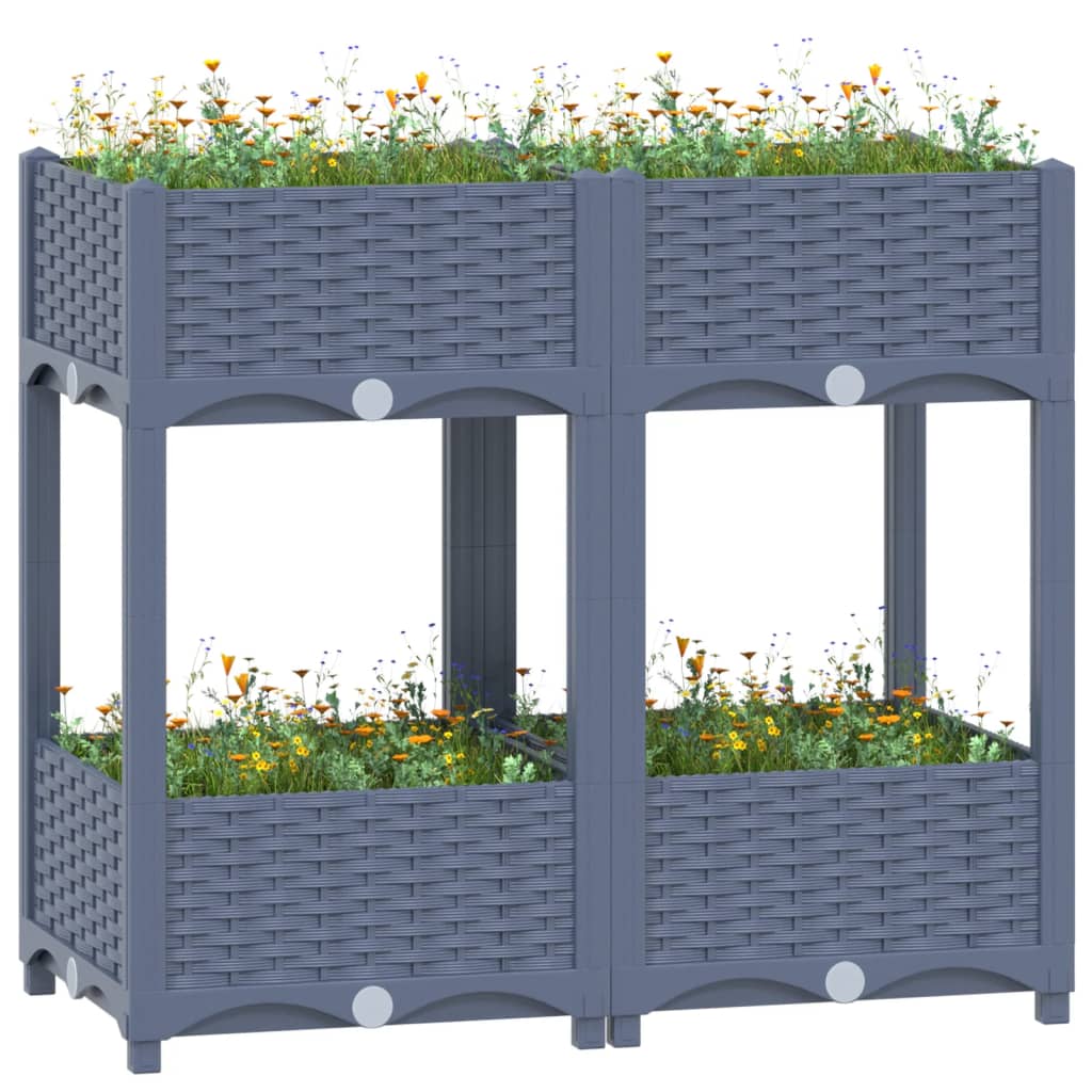 Vidaxl Planter elevado 80x40x71 cm de polipropileno