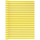 Écran de balcon Vidaxl 120x600 cm HDPE jaune et blanc