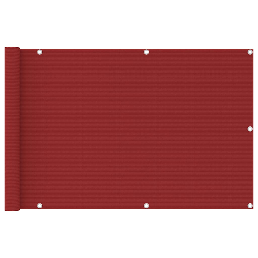 Vidaxl Balkon Bildschirm 90x400 cm HDPE -Rot