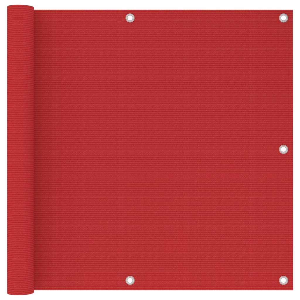 Vidaxl Balkon Bildschirm 90x500 cm HDPE -Rot