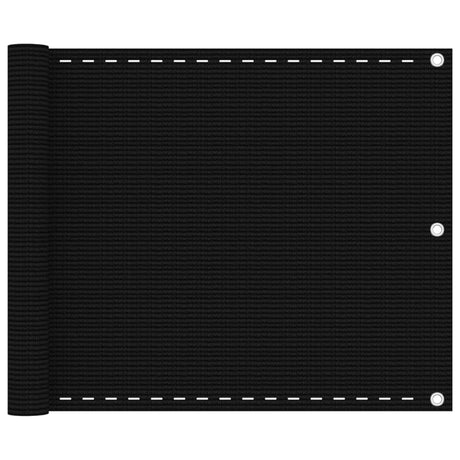 Vidaxl Balkon Bildschirm 75x600 cm HDPE Schwarz