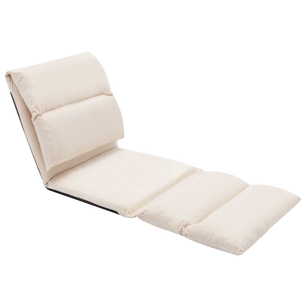 Vidaxl vloerstoel inklapbaar microvezel crème