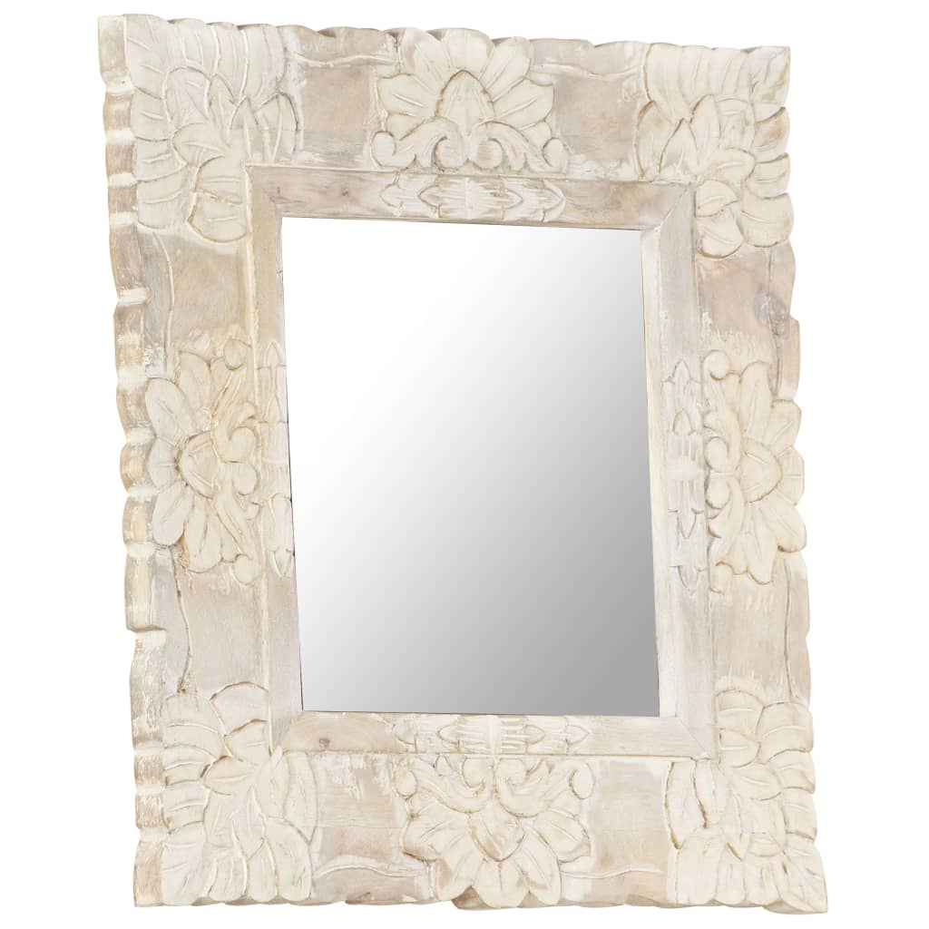 Vidaxl Mirror 50x50 cm solid mango drewniany biały