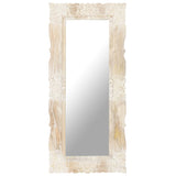 Vidaxl Mirror 110x50 cm de madera de mango sólida blanca