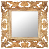 Vidaxl mirror hand -cut 50x50 cm solid mango wood brown