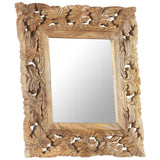 Vidaxl mirror hand -cut 50x50 cm solid mango wood brown