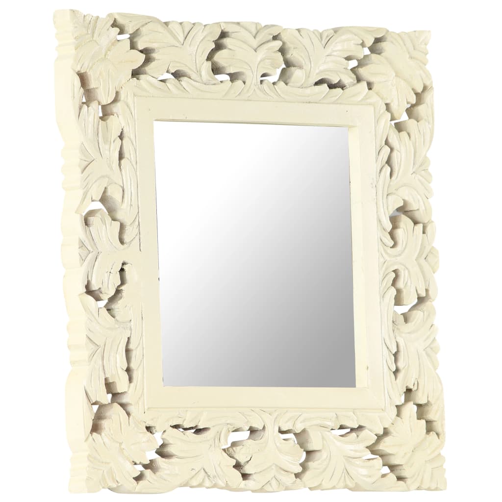 Vidaxl Mirror hand -cut 50x50 cm solid mango wood white