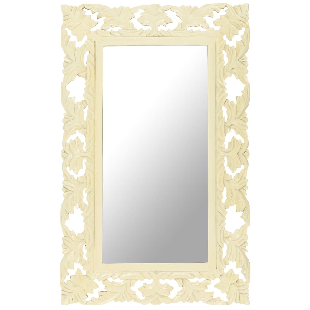 Vidaxl Mirror Hand -Cut 80x50 cm solid mangovood biały