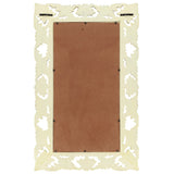 Vidaxl Mirror Hand -Schnitt 80x50 cm Festes Mangowood Weiß