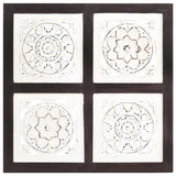 Vidaxl Wall panel Hand -cut 40x40x1.5 cm MDF Brown and White