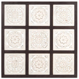 Vidaxl Wall Panel Hand -Cut 60x60x1,5 cm MDF Brun og hvid