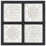 Vidaxl Wall panel Hand -cut 40x40x1.5 cm MDF black and white