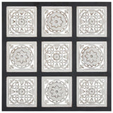 VIDAXL -Wandplatte Hand -Schnitt 60x60x1,5 cm MDF Schwarz und Weiß