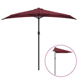 Vidaxl Balcón Parasol Medio polo de aluminio 270x144x222 cm Burdeos rojo