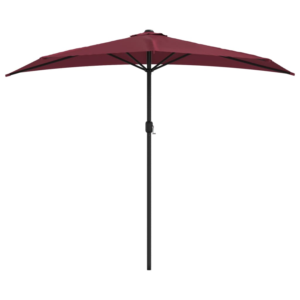 Vidaxl Balkon Parasol Halb Aluminiumpol 270x144x222 cm Bordeaux Rot