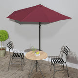 Vidaxl Balkon Parasol Halb Aluminiumpol 270x144x222 cm Bordeaux Rot