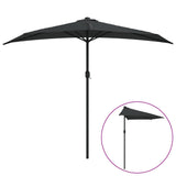 Vidaxl balkonparasol halvt med aluminiumstang 270x144x222 cm sort