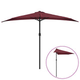 Vidaxl balkon parasol polovina hliníkového pólu 300x155x223 cm burgundská červená