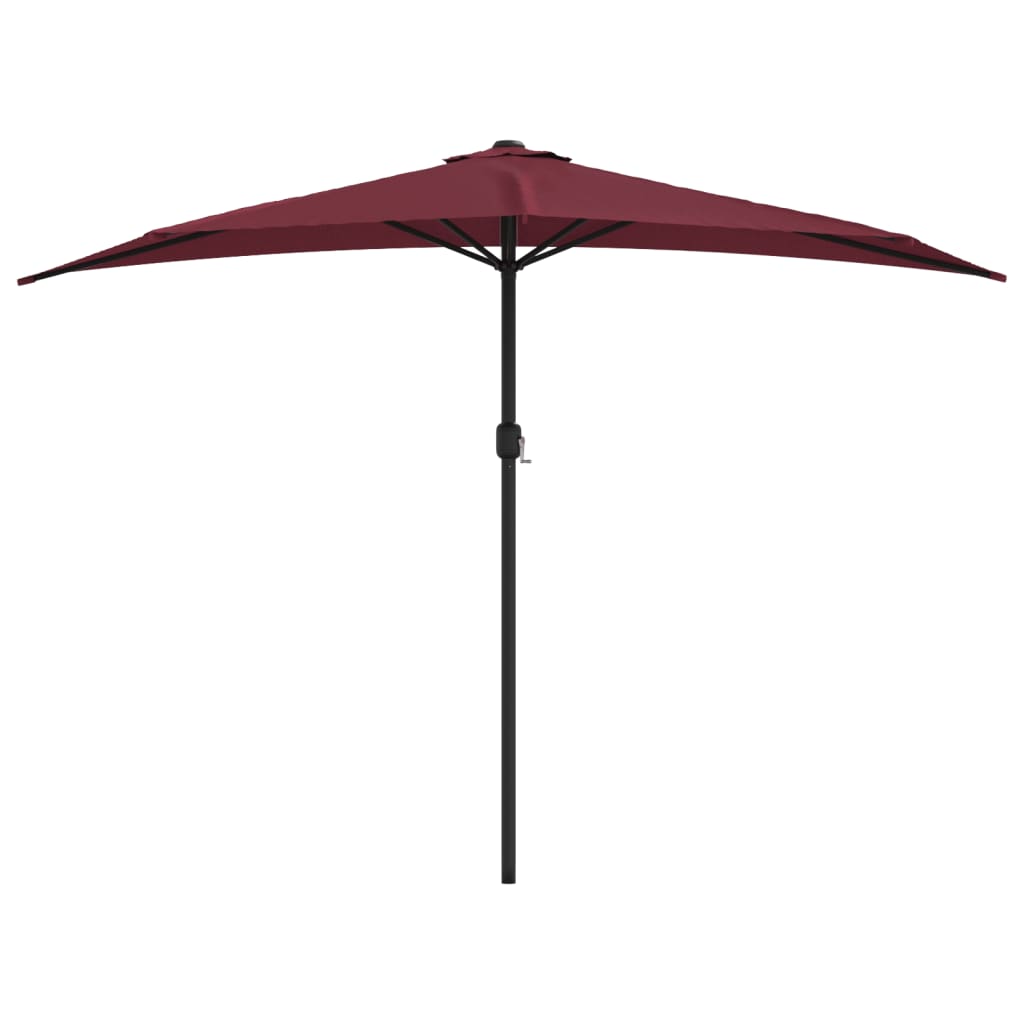 Vidaxl balkon parasol polovina hliníkového pólu 300x155x223 cm burgundská červená