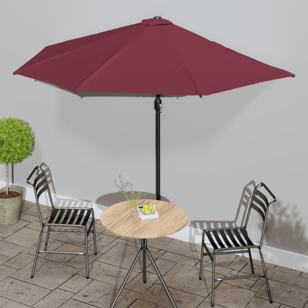 Vidaxl Balcony Parasol Medile Alluminio 300x155x223 cm Burgundy Red