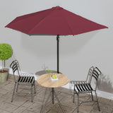 Vidaxl balkon parasol pół bieguna aluminiowego 300x155x223 cm Burgundii czerwony