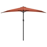 Vidaxl balcon parasol moitié avec un poteau en aluminium 300x155x223 cm en terre cuite