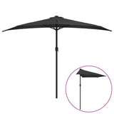 Vidaxl Balkon Parasol halb mit Aluminiumpol 300x155x223 cm Schwarz