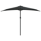 Vidaxl Balkon Parasol halb mit Aluminiumpol 300x155x223 cm Schwarz