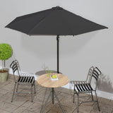 Vidaxl Balkon Parasol halb mit Aluminiumpol 300x155x223 cm Schwarz