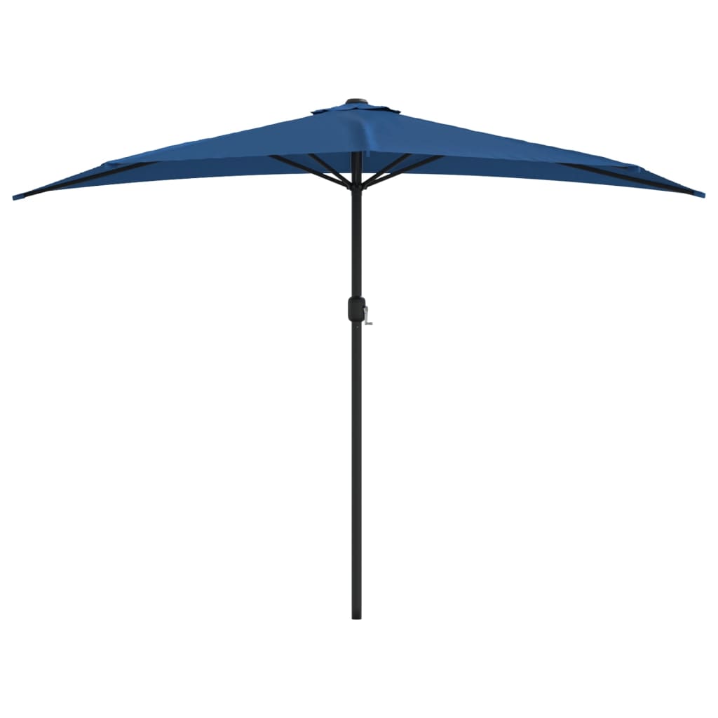 Vidaxl Balkon Parasol halb mit Aluminiumpol 300x155x223 cm Blau