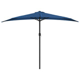 Vidaxl balkon parasol połowa z aluminiowym biegunem 300x155x223 cm niebieski