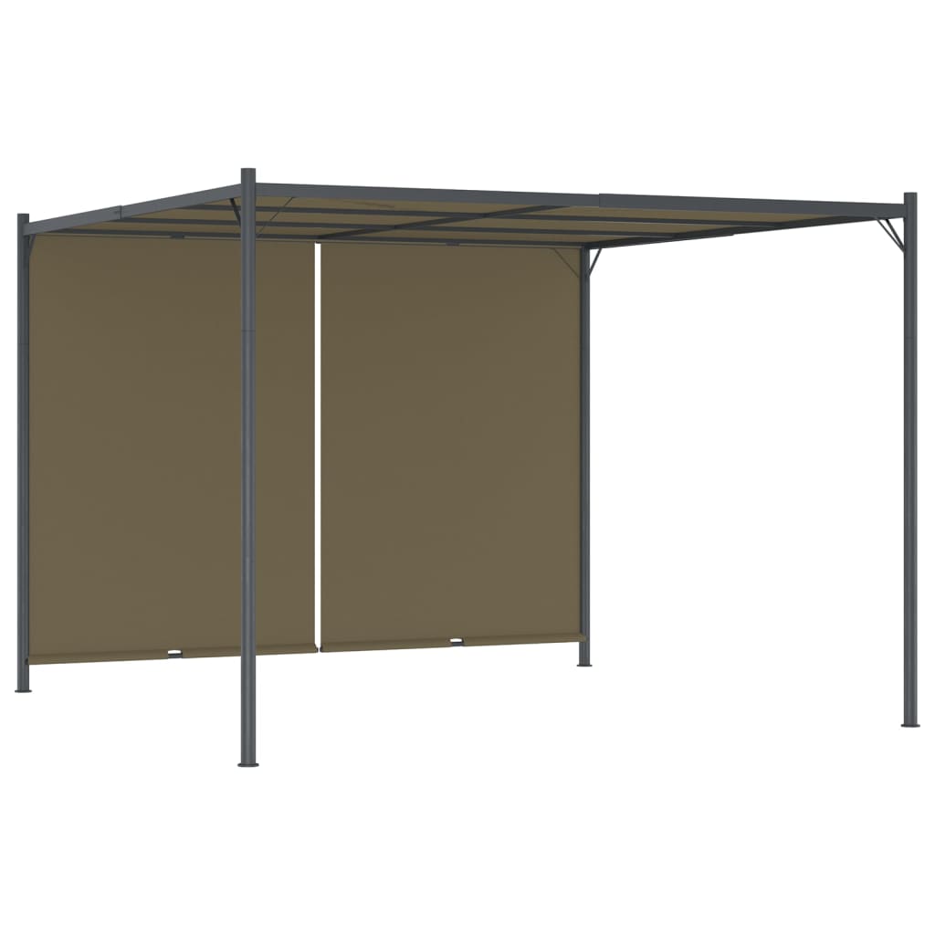 Vidaxl Pergola s prodloužitelnou střechou 180 g m² 3x3 m taupe