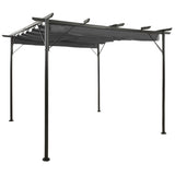 Vidaxl Pergola con tetto estensibile 180 g m² 3x3 m Colore antracite in acciaio