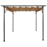 Vidaxl Pergola with extendable roof 180 g m² 3x3 m steel taupe