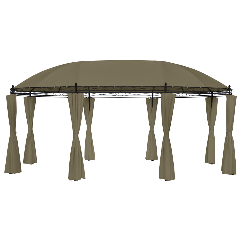 Vidaxl Arbor med gardiner 180 g m² 520x349x255 cm taupe