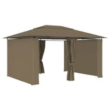 Vidaxxl Gartenpavillon mit Vorhängen 180 g m² 4x3 m Taupe