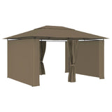 Pabellón de jardín Vidaxl con cortinas 180 g m² 4x3 m taupe