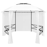 Vidaxl Gaart Pavillon mat Gardinen 180 g m² 30x311x265 cm wäiss