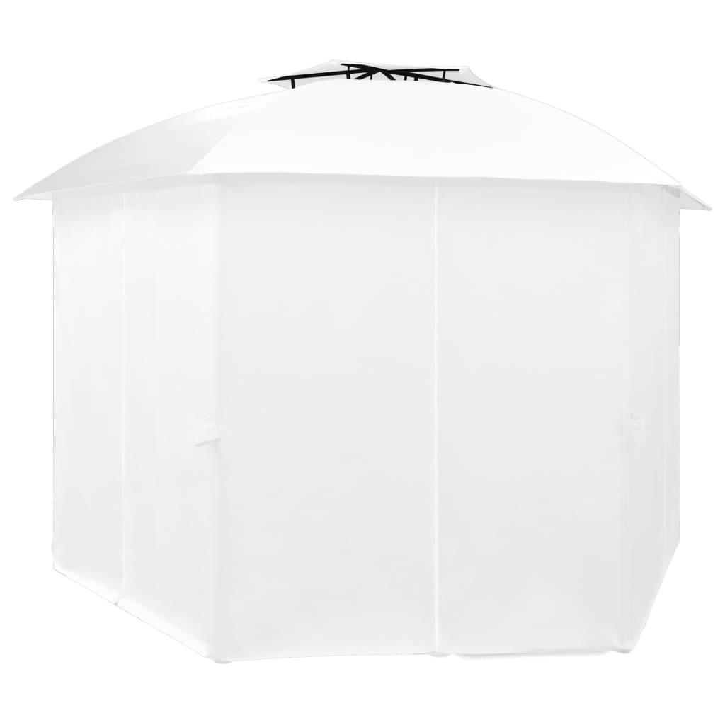 Vidaxl Garden Pavilion med gardiner 180 g m² 360x312x265 cm hvit