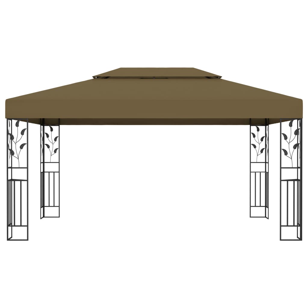 Vidaxl -Laube mit Doppeldach 180 g m² 3x4 m Taupe