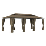 Vidaxl Arbor z zasłonami 180 g m² 600x298x270 cm taupe