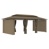 Arbor vidaxl avec rideaux 180 g m² 600x298x270 cm taupe